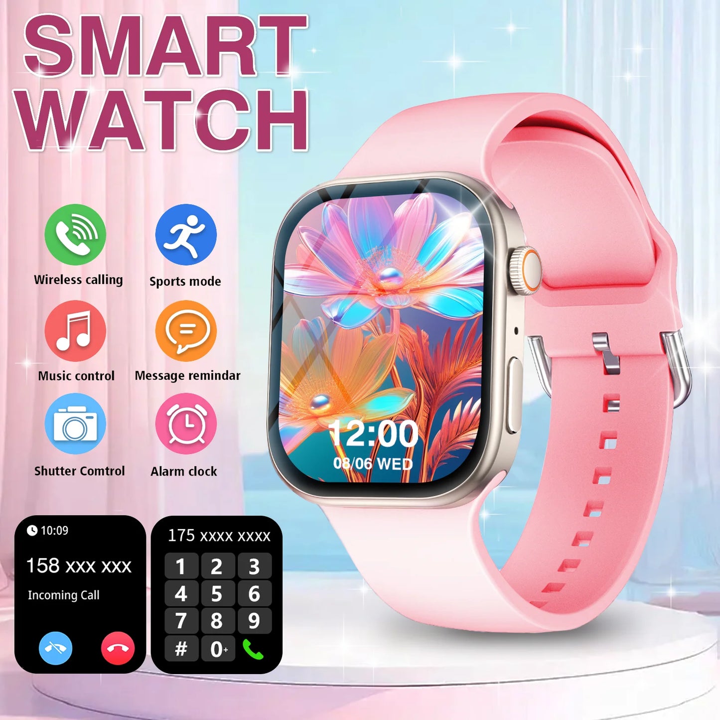 Smart Watch Bluetooth Call Fitness Tracker Message Display Wristband