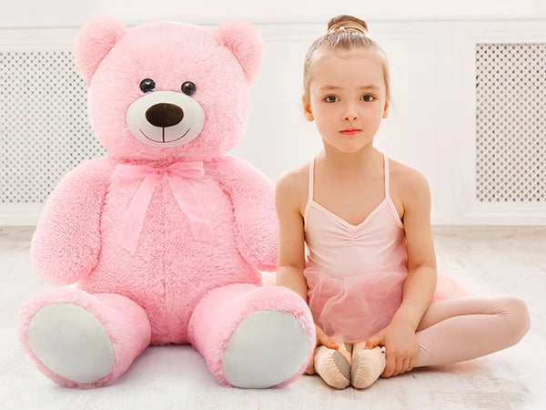 MorisMos Giant Teddy Bear Stuffed Animal 3ft-36 inch Big Pink Teddy Bear for Girlfriend Boyfriend Wife Mom Fiancée Valentine's