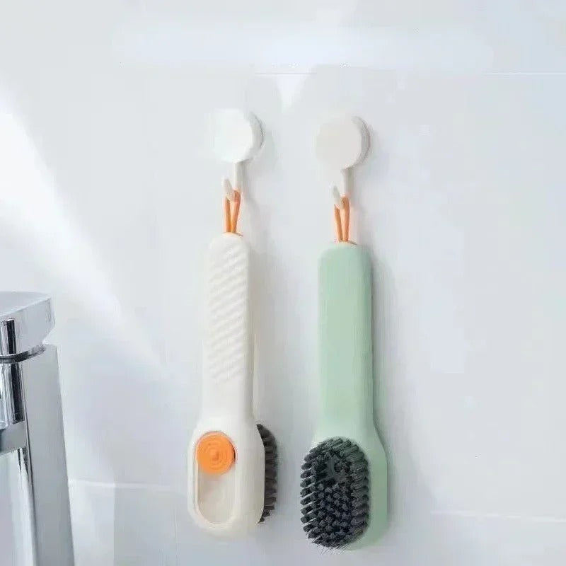 Multifunction Shoe Cleaning Brush with Liquid Dispenser & Long Handle