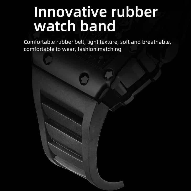 Men’s Large Dial Square Quartz Watch Waterproof Sport Luminous Wristwatch