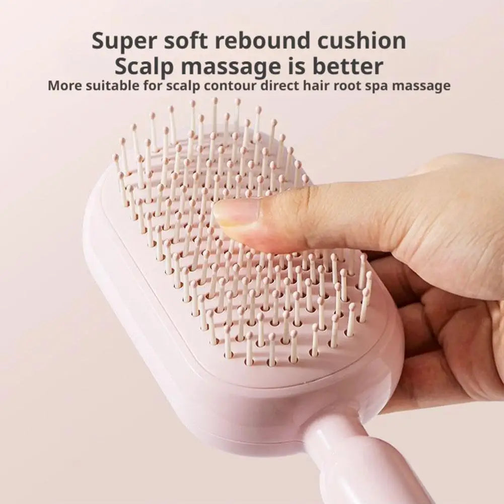 Anti Static Self Cleaning Hair Brush Retractable Bristles Airbag Cushion Wet Dry Scalp Massage Barber Styling Tool