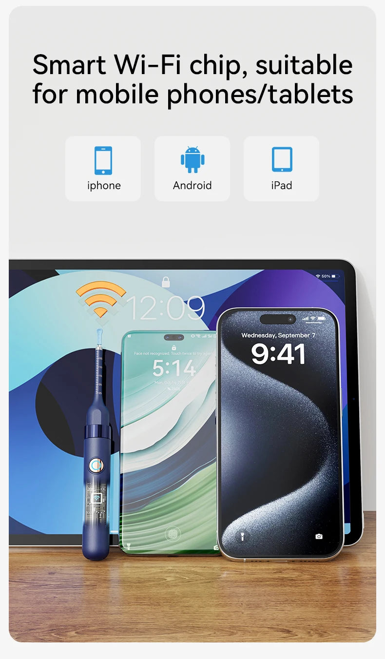 Upgraded Smart Visual Ear Wax Cleaner With Camera 800W HD Endoscope Multi-Functional Visual Ear Cleaning Tool Includes Storage