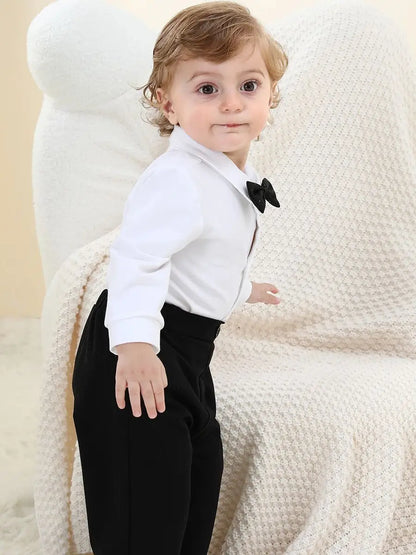 Baby Tuxedo Boys Suit Infant Wedding Gentleman Formal Dress Easter Ring Bearer Outfit Set Toddler Birthday Party Gift Clothes