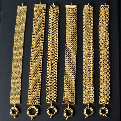 Unisex 18MM Gold Plated Miami Chain Bracelet Punk Hip Hop Wristband