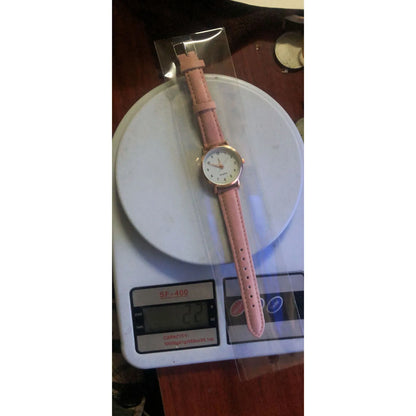 Ladies Retro Quartz Watch Diamond Dial Luminous Leather Strap Watch