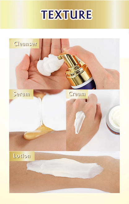 Hot Selling Brightening Lotion kit Women Organic 5Pcs Routine Skin Whitening And Skincare Set With Retinol