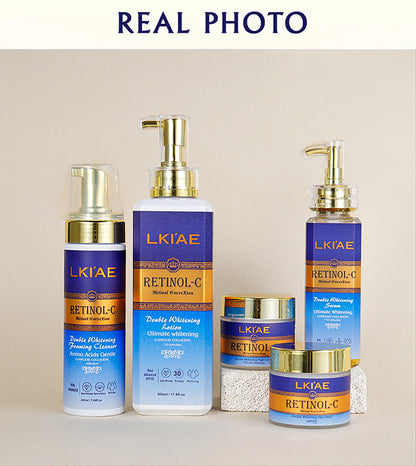 Hot Selling Brightening Lotion kit Women Organic 5Pcs Routine Skin Whitening And Skincare Set With Retinol