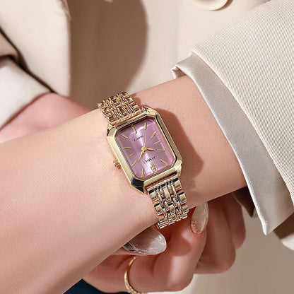 Women’s Square Quartz Watch Stainless Steel Strap Luxury Fashion Wristwatch