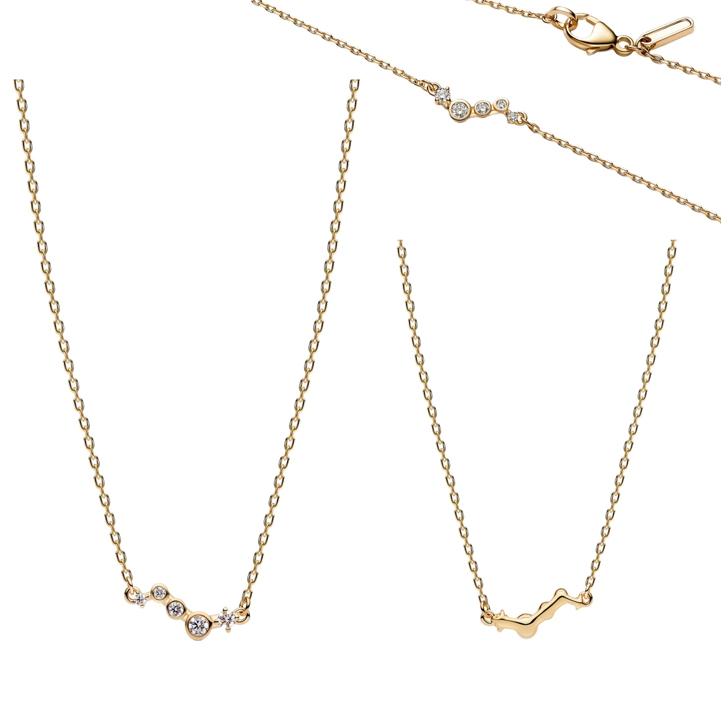 New Original 925 Sterling Silver Butterfly Necklace Star Moon Heart Key Lock Chain Link for Women Jewelry Valentine's Day Gift