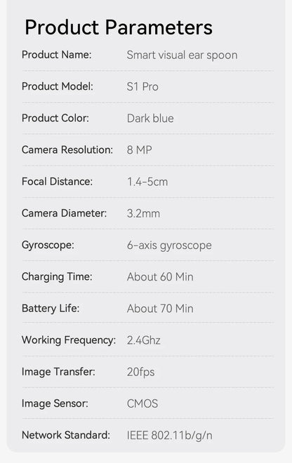 Upgraded Smart Visual Ear Wax Cleaner With Camera 800W HD Endoscope Multi-Functional Visual Ear Cleaning Tool Includes Storage