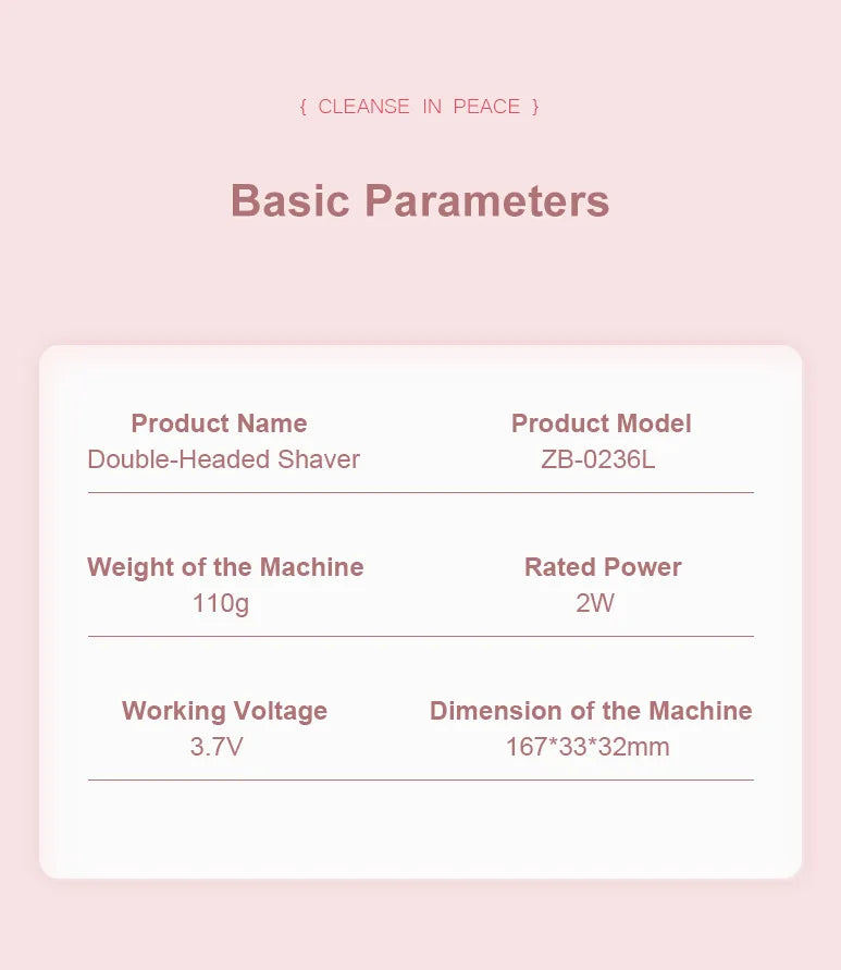 2-in-1 Women Electric Razor Painless Bikini and body hair Trimmer Wet Dry Rechargeable