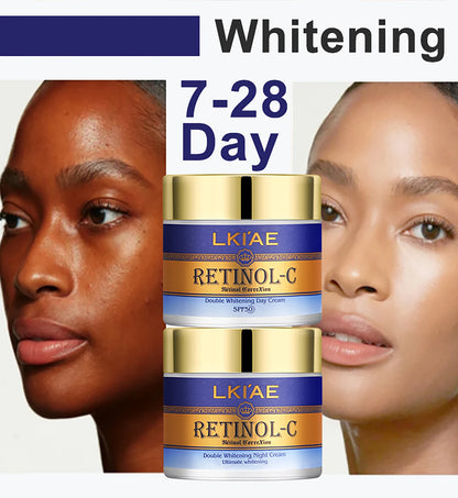 Hot Selling Brightening Lotion kit Women Organic 5Pcs Routine Skin Whitening And Skincare Set With Retinol