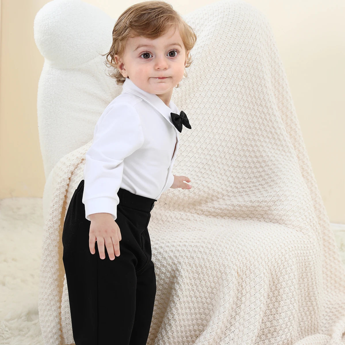 Baby Tuxedo Boys Suit Infant Wedding Gentleman Formal Dress Easter Ring Bearer Outfit Set Toddler Birthday Party Gift Clothes