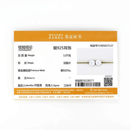 IOGOU Real 925 Silver Moissanite Jewelry Set Gold Plated 0.5-2ct Stud Earrings Solitaire Pendant Necklace Set for Women Men Gift