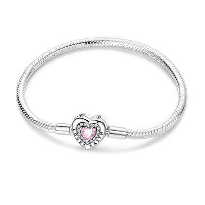 925 Sterling Silver Bracelets 17-20CM Original Golden Sparkling Heart Shaped Bracelet Fit DIY Charms Beads Fashion Women Jewelry