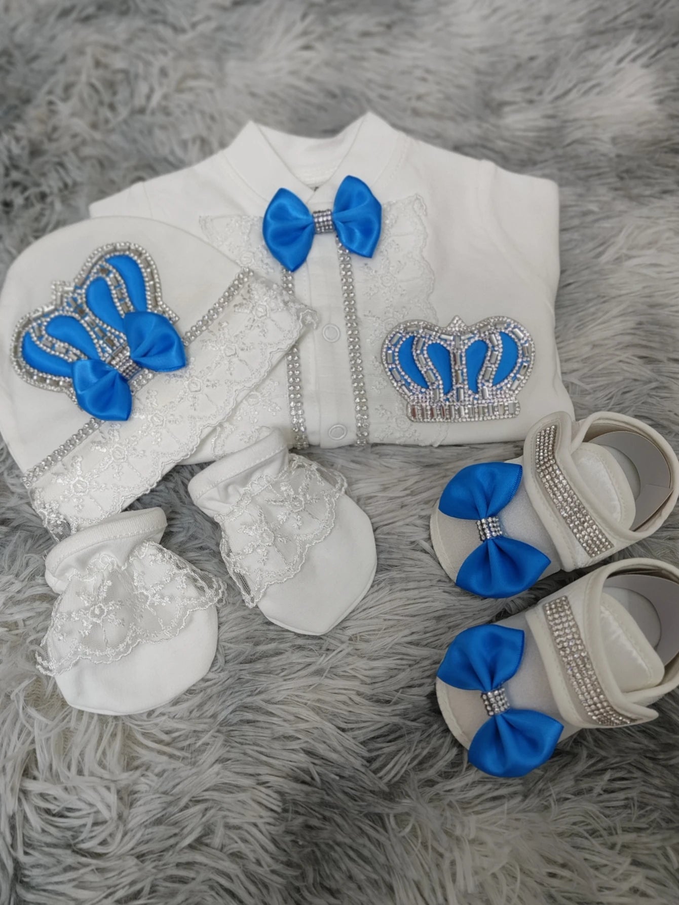 Name Personalized Layette Newborn 4pcs Crown Jewelry Welcome Home Romper Baby Clothes Baby Girl Boy Toddler's Cotton Outfits