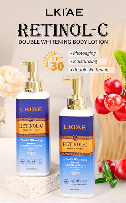 Hot Selling Brightening Lotion kit Women Organic 5Pcs Routine Skin Whitening And Skincare Set With Retinol