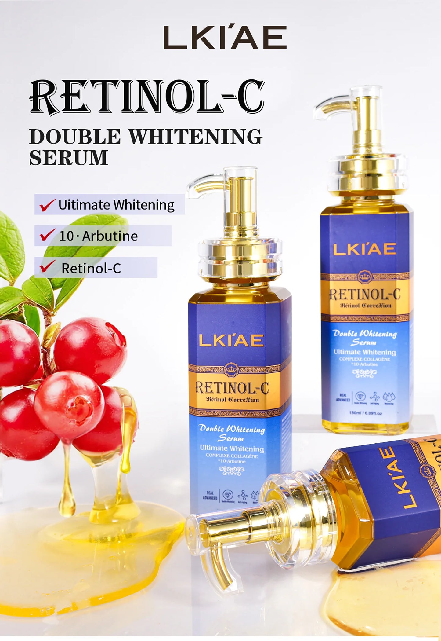 Hot Selling Brightening Lotion kit Women Organic 5Pcs Routine Skin Whitening And Skincare Set With Retinol