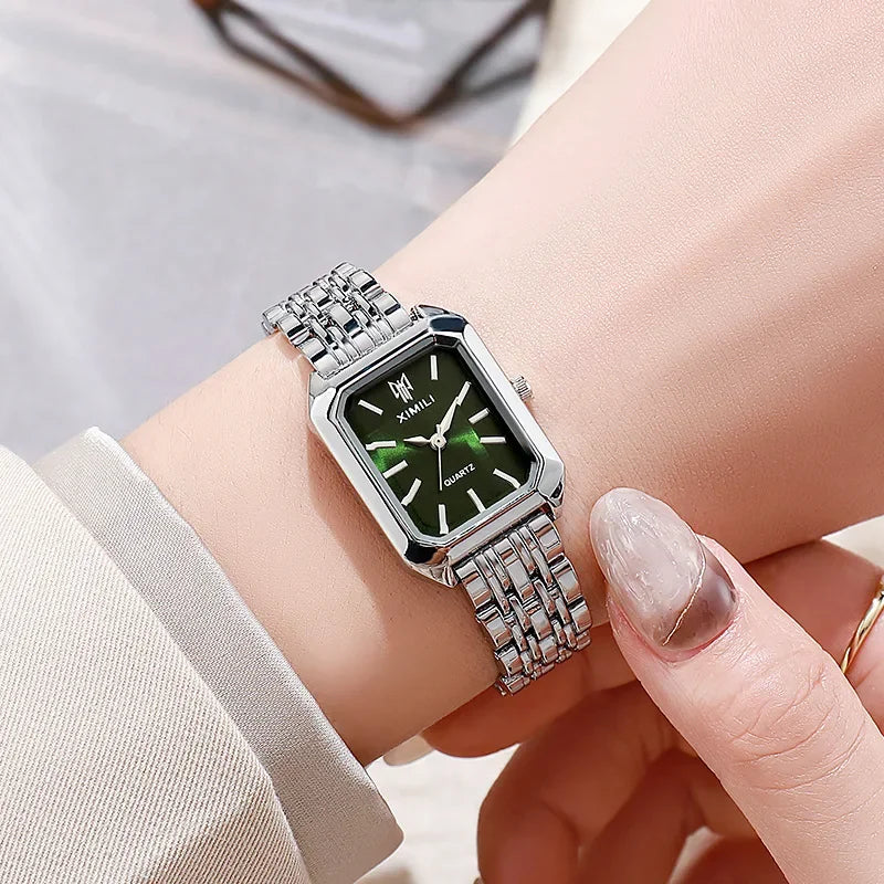 Women’s Square Quartz Watch Stainless Steel Strap Luxury Fashion Wristwatch