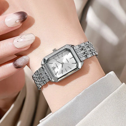 Women’s Square Quartz Watch Stainless Steel Strap Luxury Fashion Wristwatch