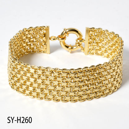 Unisex 18MM Gold Plated Miami Chain Bracelet Punk Hip Hop Wristband
