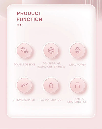 2-in-1 Women Electric Razor Painless Bikini and body hair Trimmer Wet Dry Rechargeable