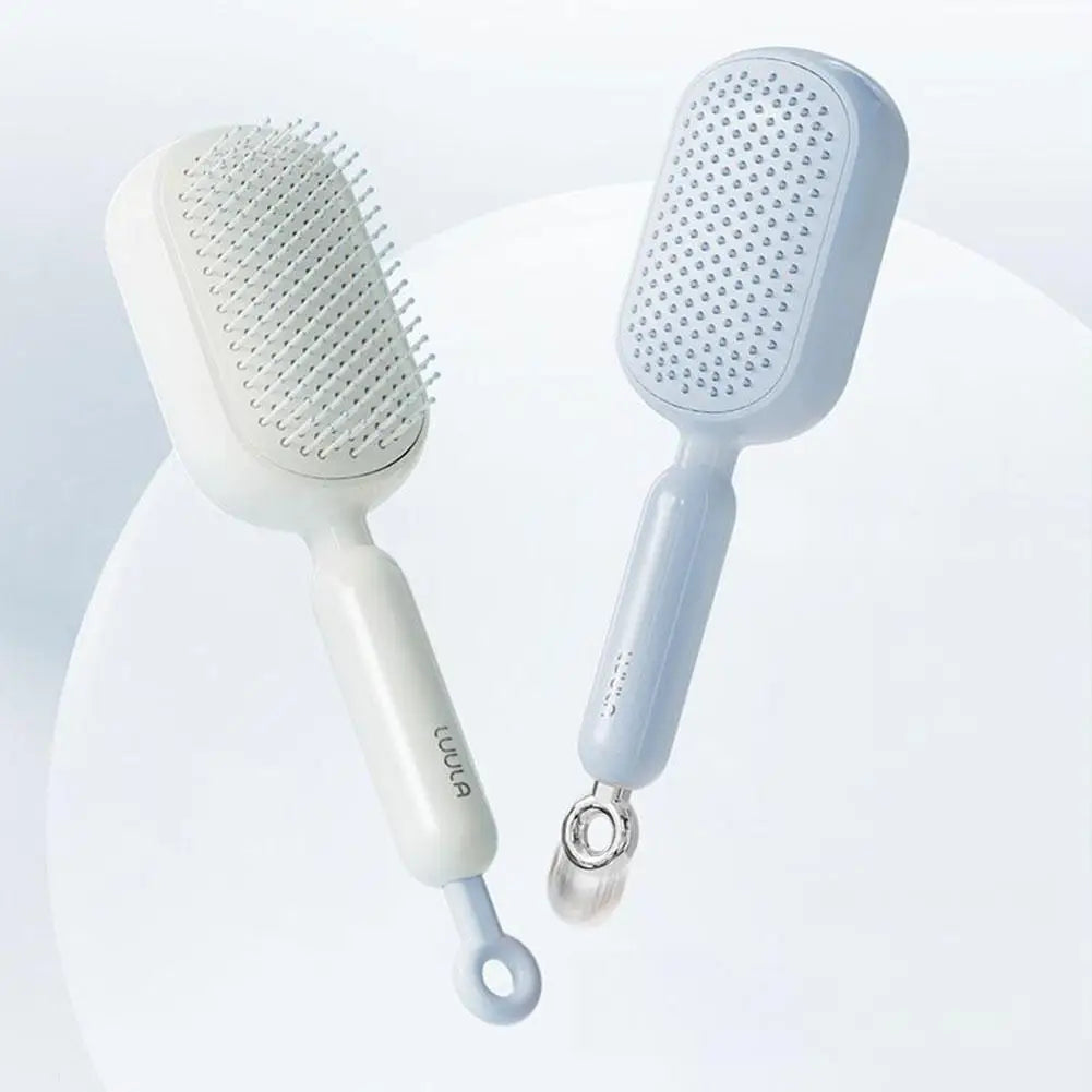 Anti Static Self Cleaning Hair Brush Retractable Bristles Airbag Cushion Wet Dry Scalp Massage Barber Styling Tool