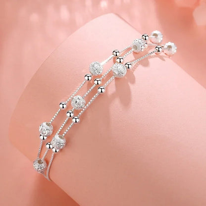 925 Sterling Silver Lucky Bead Bracelets Woman Vintage Luxury Original Multi-layer Ball Bracelet Designer Party Jewelry Gifts