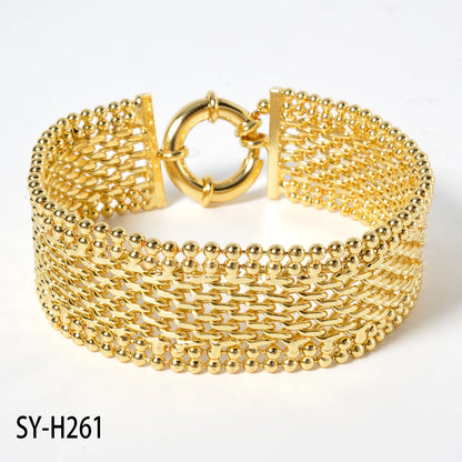 Unisex 18MM Gold Plated Miami Chain Bracelet Punk Hip Hop Wristband