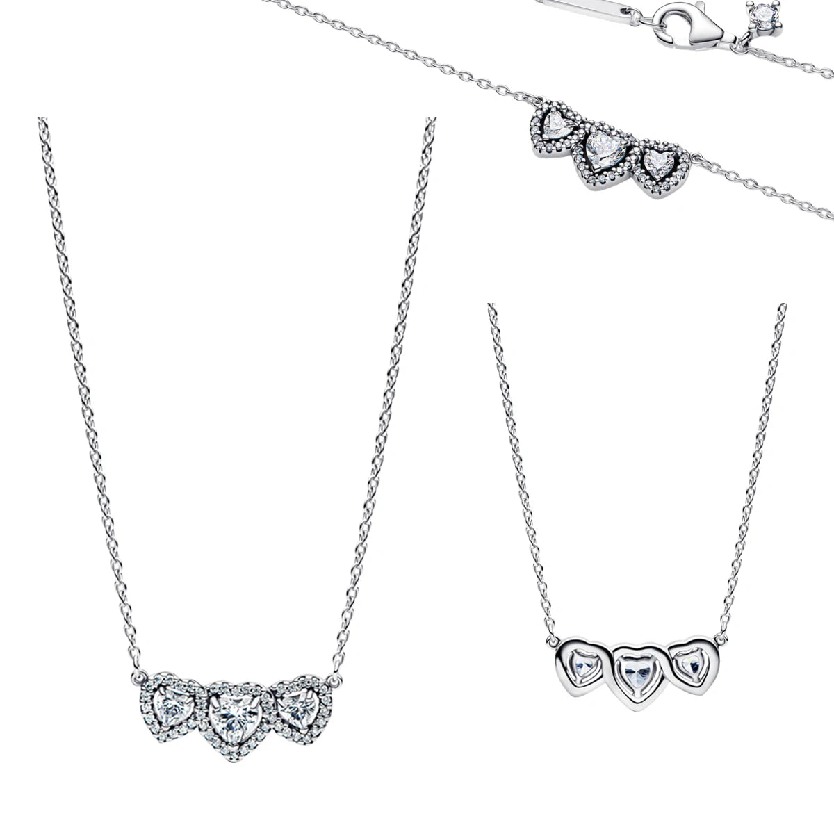 New Original 925 Sterling Silver Butterfly Necklace Star Moon Heart Key Lock Chain Link for Women Jewelry Valentine's Day Gift