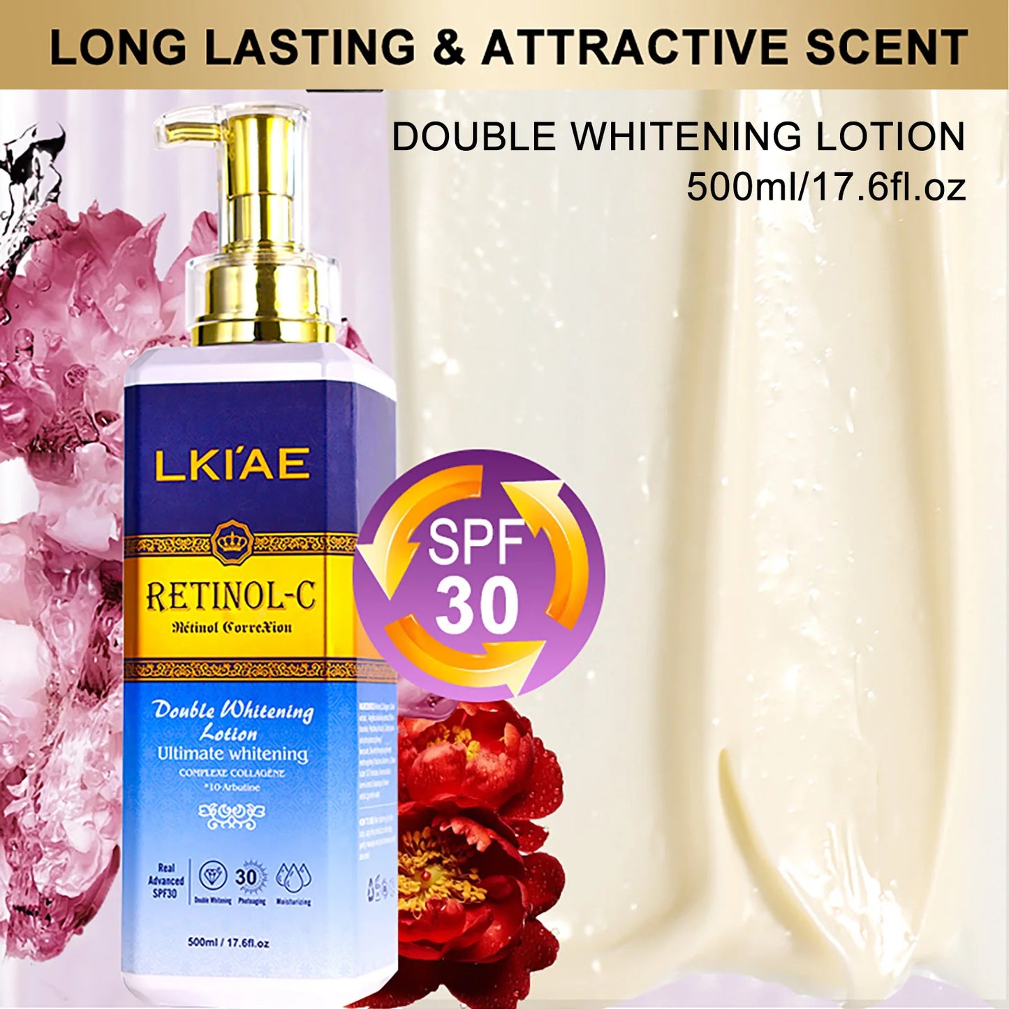 Hot Selling Brightening Lotion kit Women Organic 5Pcs Routine Skin Whitening And Skincare Set With Retinol