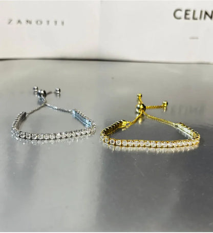 Luxury Moissanite Bracelet 925 Sterling Silver Adjustable Women Jewellery