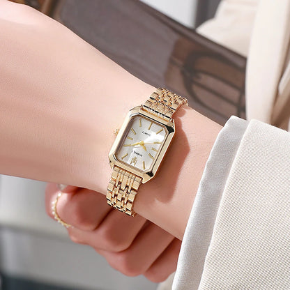 Women’s Square Quartz Watch Stainless Steel Strap Luxury Fashion Wristwatch
