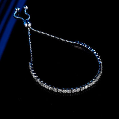 Luxury Moissanite Bracelet 925 Sterling Silver Adjustable Women Jewellery