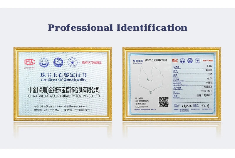 IOGOU Real 925 Silver Moissanite Jewelry Set Gold Plated 0.5-2ct Stud Earrings Solitaire Pendant Necklace Set for Women Men Gift