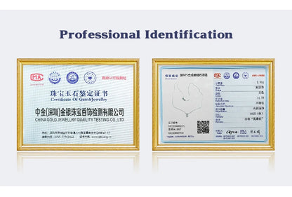 IOGOU Real 925 Silver Moissanite Jewelry Set Gold Plated 0.5-2ct Stud Earrings Solitaire Pendant Necklace Set for Women Men Gift