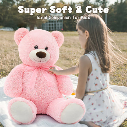 MorisMos Giant Teddy Bear Stuffed Animal 3ft-36 inch Big Pink Teddy Bear for Girlfriend Boyfriend Wife Mom Fiancée Valentine's