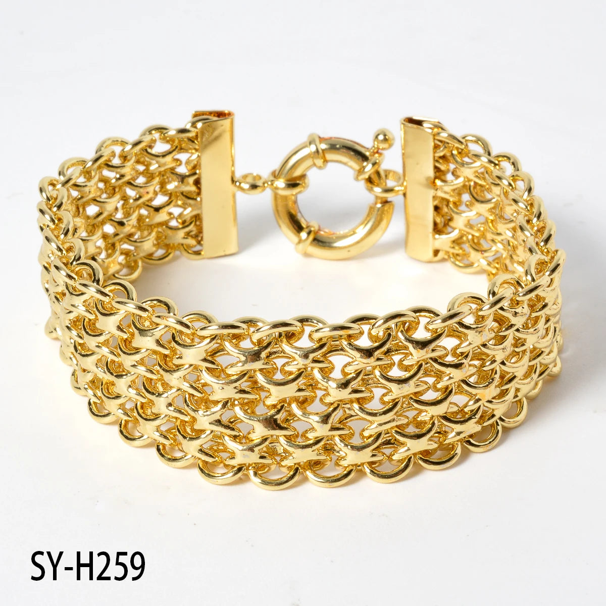 Unisex 18MM Gold Plated Miami Chain Bracelet Punk Hip Hop Wristband