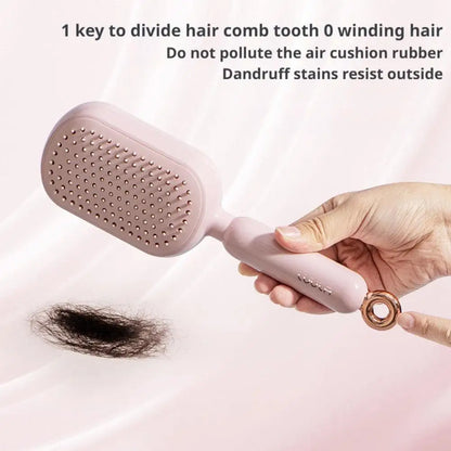 Anti Static Self Cleaning Hair Brush Retractable Bristles Airbag Cushion Wet Dry Scalp Massage Barber Styling Tool