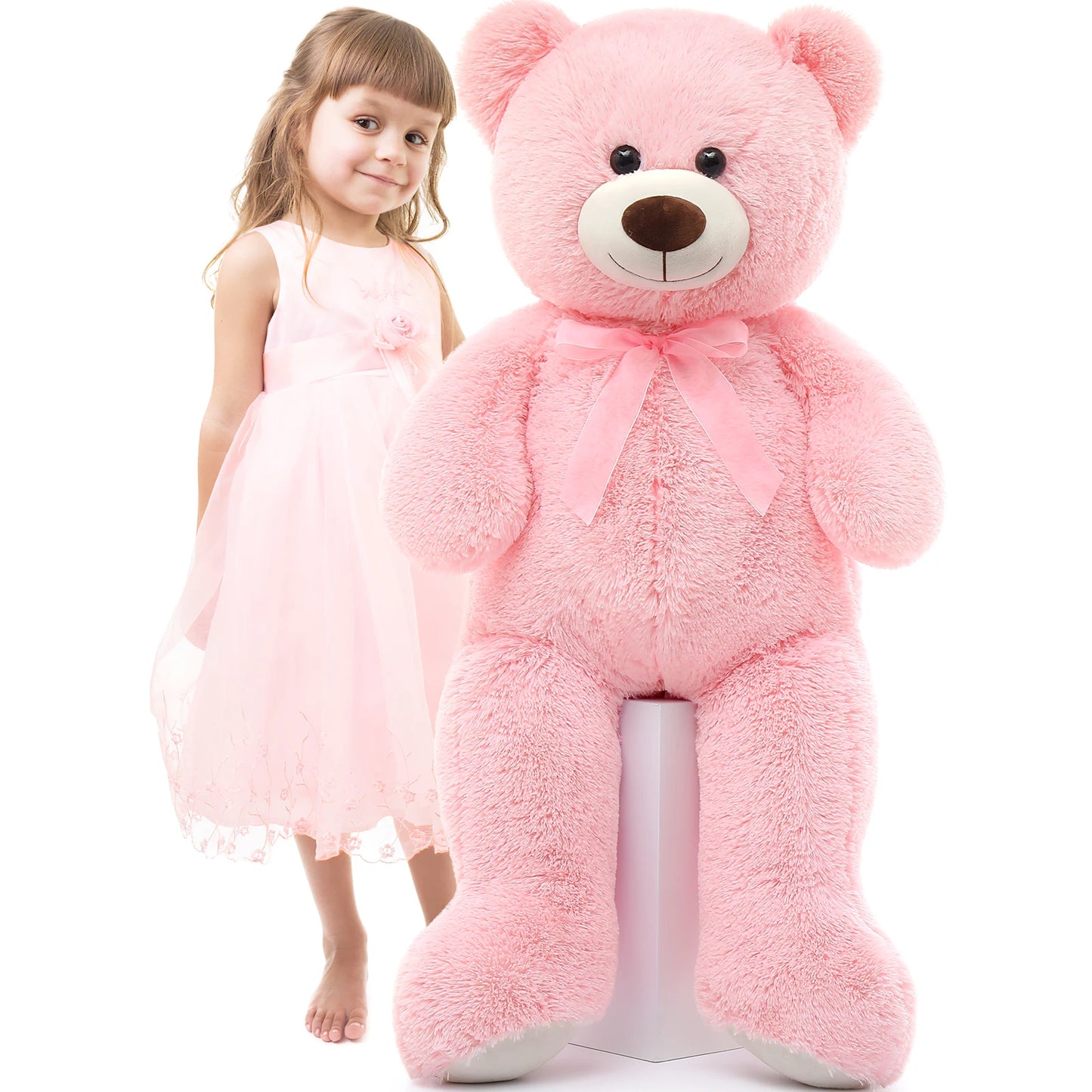 MorisMos Giant Teddy Bear Stuffed Animal 3ft-36 inch Big Pink Teddy Bear for Girlfriend Boyfriend Wife Mom Fiancée Valentine's