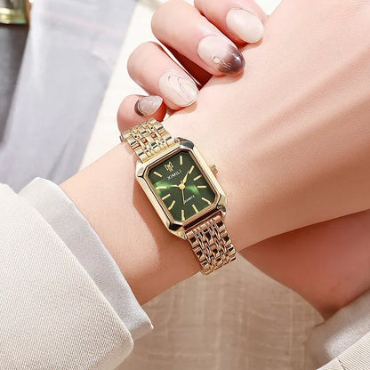 Women’s Square Quartz Watch Stainless Steel Strap Luxury Fashion Wristwatch