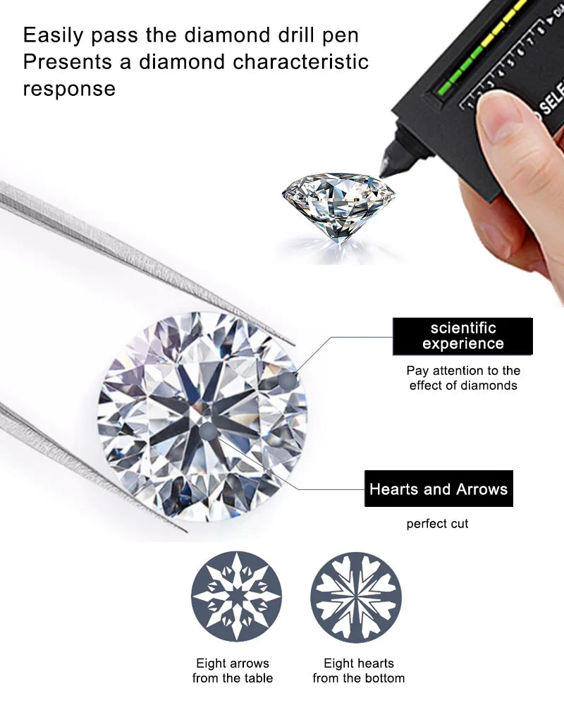 Real Gold 14K Moissanite Women's Ring Simplicity AU585 K Gold Diamond Wedding Band Bride Engagement Jewelry Mother Lovers Gift