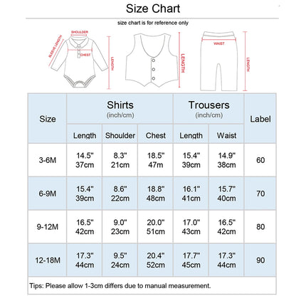 Baby Tuxedo Boys Suit Infant Wedding Gentleman Formal Dress Easter Ring Bearer Outfit Set Toddler Birthday Party Gift Clothes