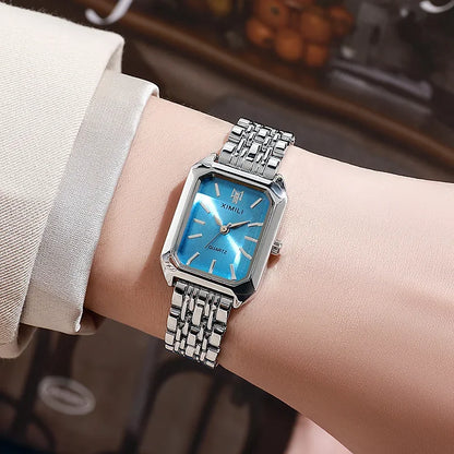 Women’s Square Quartz Watch Stainless Steel Strap Luxury Fashion Wristwatch