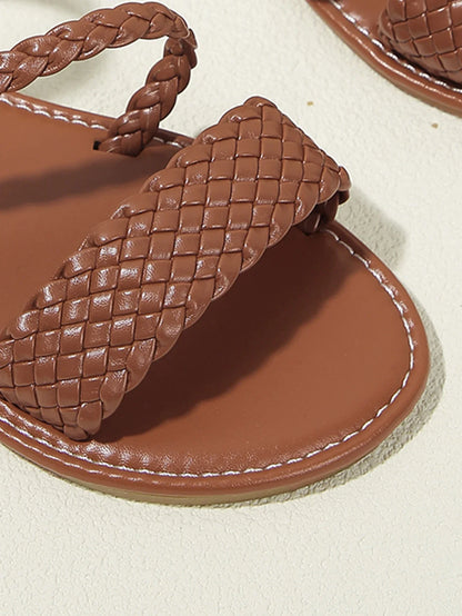 Vitaquera™ -Women’s Flat Sandals Braided Design Brown Casual Comfortable Summer Shoes