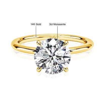 Real Gold 14K Moissanite Women's Ring Simplicity AU585 K Gold Diamond Wedding Band Bride Engagement Jewelry Mother Lovers Gift