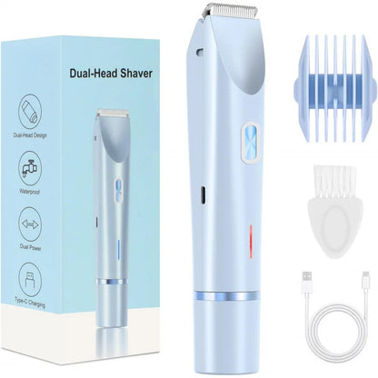2-in-1 Women Electric Razor Painless Bikini and body hair Trimmer Wet Dry Rechargeable