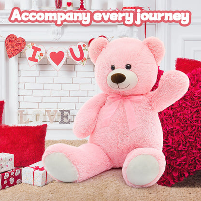 MorisMos Giant Teddy Bear Stuffed Animal 3ft-36 inch Big Pink Teddy Bear for Girlfriend Boyfriend Wife Mom Fiancée Valentine's