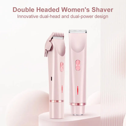 2-in-1 Women Electric Razor Painless Bikini and body hair Trimmer Wet Dry Rechargeable