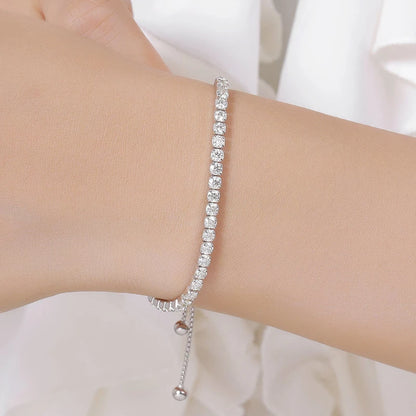Luxury Moissanite Bracelet 925 Sterling Silver Adjustable Women Jewellery